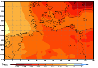 Gebietsmittel dieses Klimalaufs: -22 Tage