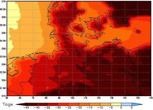 Gebietsmittel dieses Klimalaufs: -30 Tage