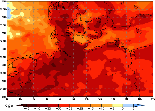 Gebietsmittel dieses Klimalaufs: -29 Tage