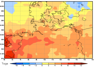 Gebietsmittel dieses Klimalaufs: +4 Tage