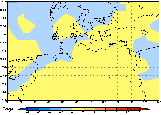 Gebietsmittel dieses Klimalaufs: 0 Tage