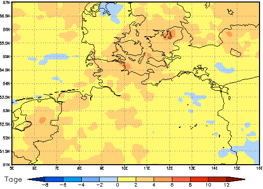 Gebietsmittel dieses Klimalaufs: +2 Tage