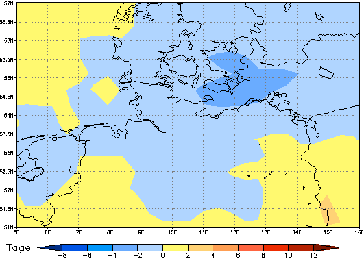 Gebietsmittel dieses Klimalaufs: 0 Tage