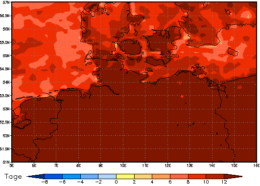 Gebietsmittel dieses Klimalaufs: +16 Tage