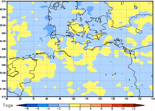 Gebietsmittel dieses Klimalaufs: 0 Tage