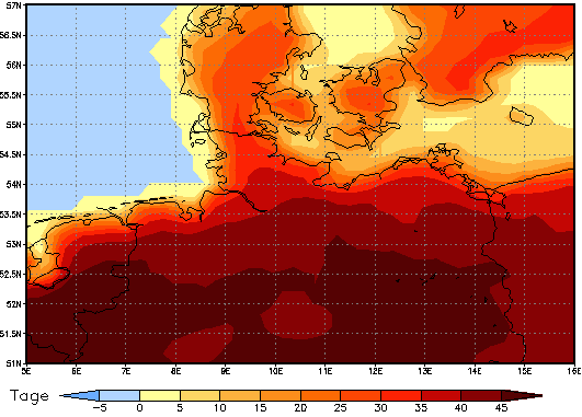 Gebietsmittel dieses Klimalaufs: +32 Tage