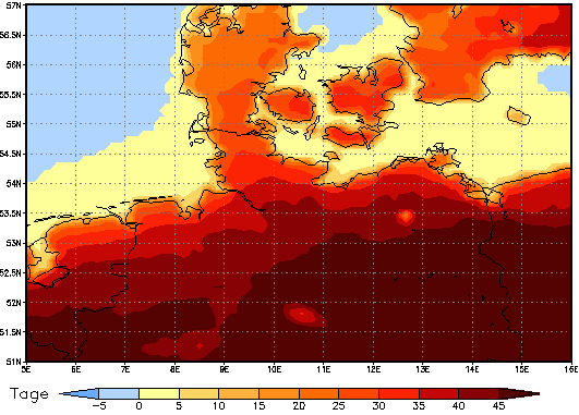 Gebietsmittel dieses Klimalaufs: +41 Tage