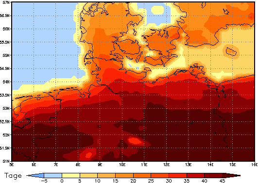 Gebietsmittel dieses Klimalaufs: +41 Tage