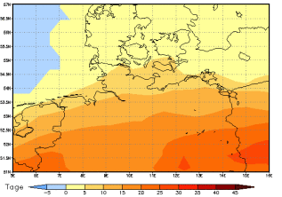 Gebietsmittel dieses Klimalaufs: +10 Tage