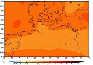 Gebietsmittel dieses Klimalaufs: +2°C