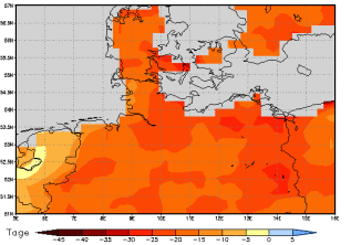 Gebietsmittel dieses Klimalaufs: -22 Tage