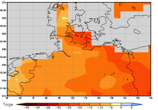 Gebietsmittel dieses Klimalaufs: -13 Tage