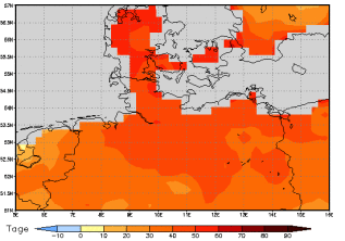 Gebietsmittel dieses Klimalaufs: +43 Tage