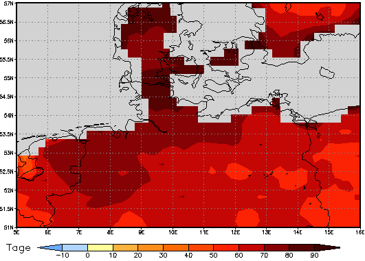 Gebietsmittel dieses Klimalaufs: +62 Tage