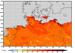 Gebietsmittel dieses Klimalaufs: +42 Tage