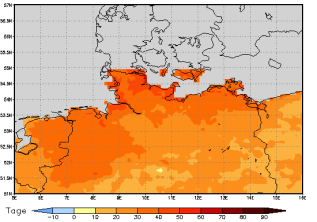 Gebietsmittel dieses Klimalaufs: +30 Tage