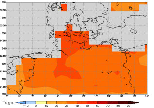 Gebietsmittel dieses Klimalaufs: +38 Tage