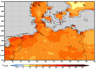 Gebietsmittel dieses Klimalaufs: +29 Tage