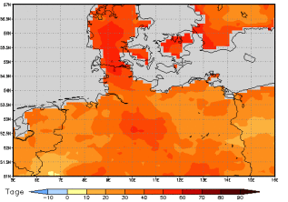 Gebietsmittel dieses Klimalaufs: +28 Tage