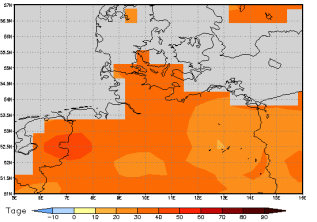 Gebietsmittel dieses Klimalaufs: +36 Tage