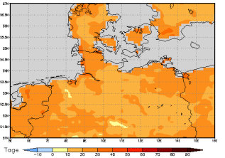 Gebietsmittel dieses Klimalaufs: +19 Tage