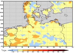 Gebietsmittel dieses Klimalaufs: +5 Tage