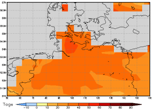 Gebietsmittel dieses Klimalaufs: +32 Tage