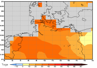 Gebietsmittel dieses Klimalaufs: +28 Tage